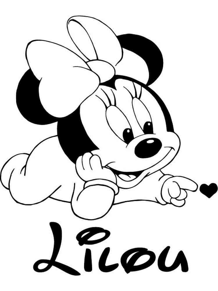 Beautiful Baby Minnie Mouse coloring page