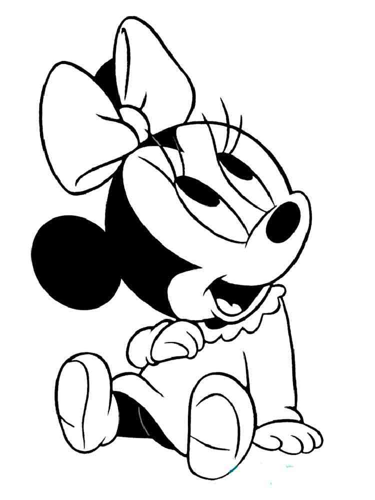 Baby Minnie Mouse dreams coloring page