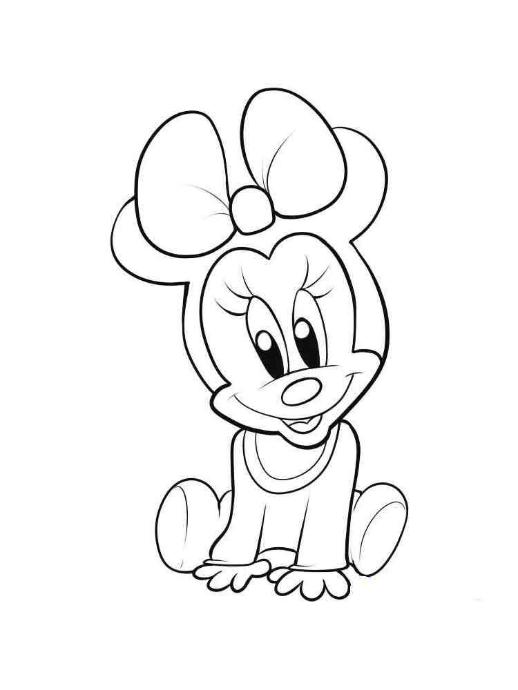 Cute Baby Minnie Mouse coloring page