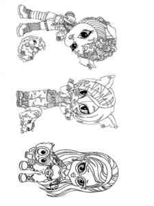 Babies Monster High characters coloring page