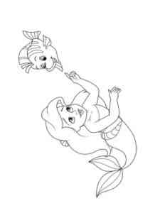 Cute Baby Ariel coloring page