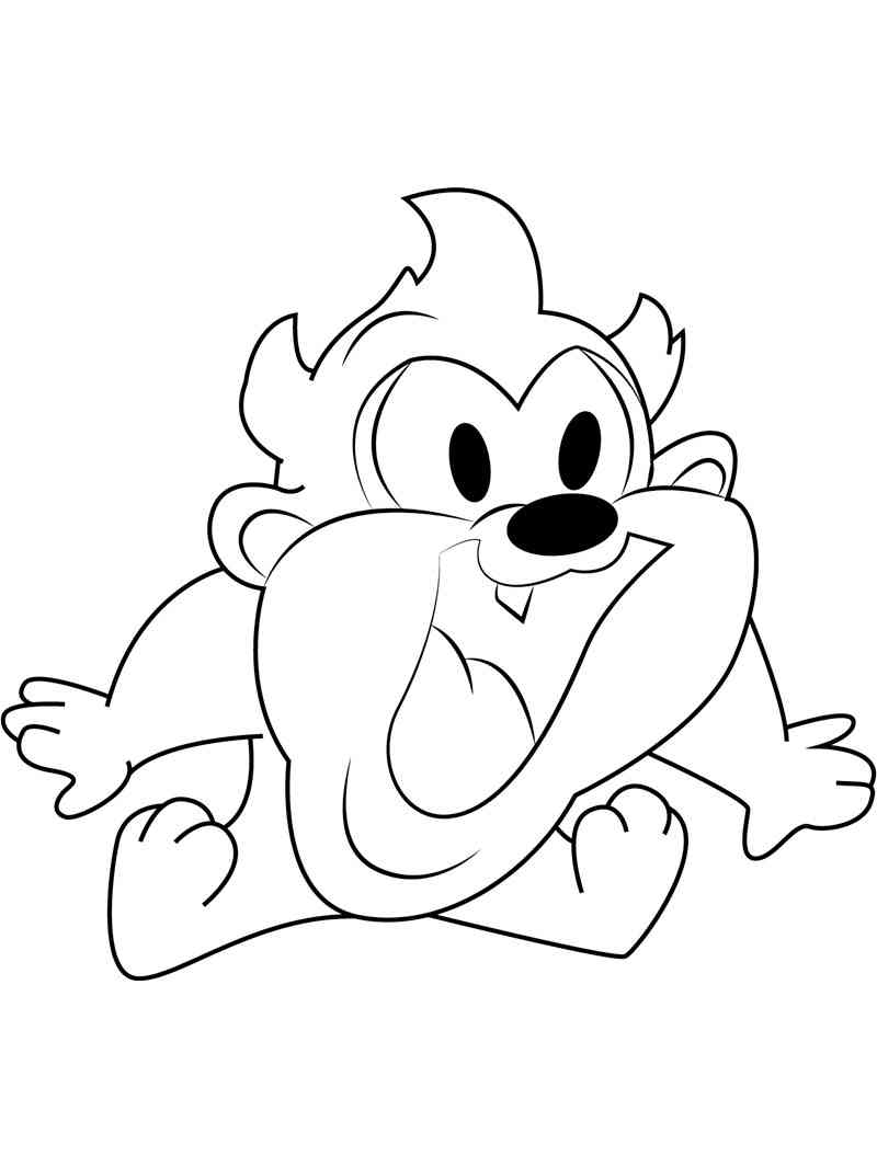 Simple Baby Taz coloring page