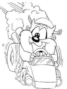 Baby Taz racer coloring page