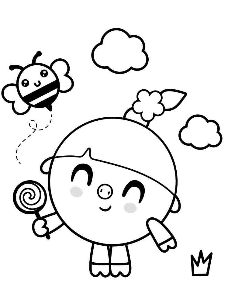 Rosy with Lollipop coloring page