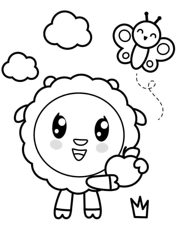 Wally with apple coloring page