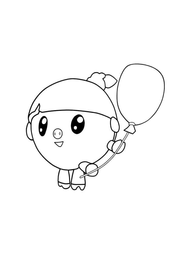 Rosy with balloon coloring page