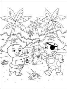Pirates of Pablo and Uniqua coloring page