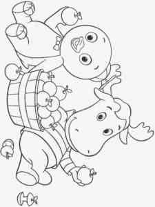 Tyrone and Pablo picked apples coloring page