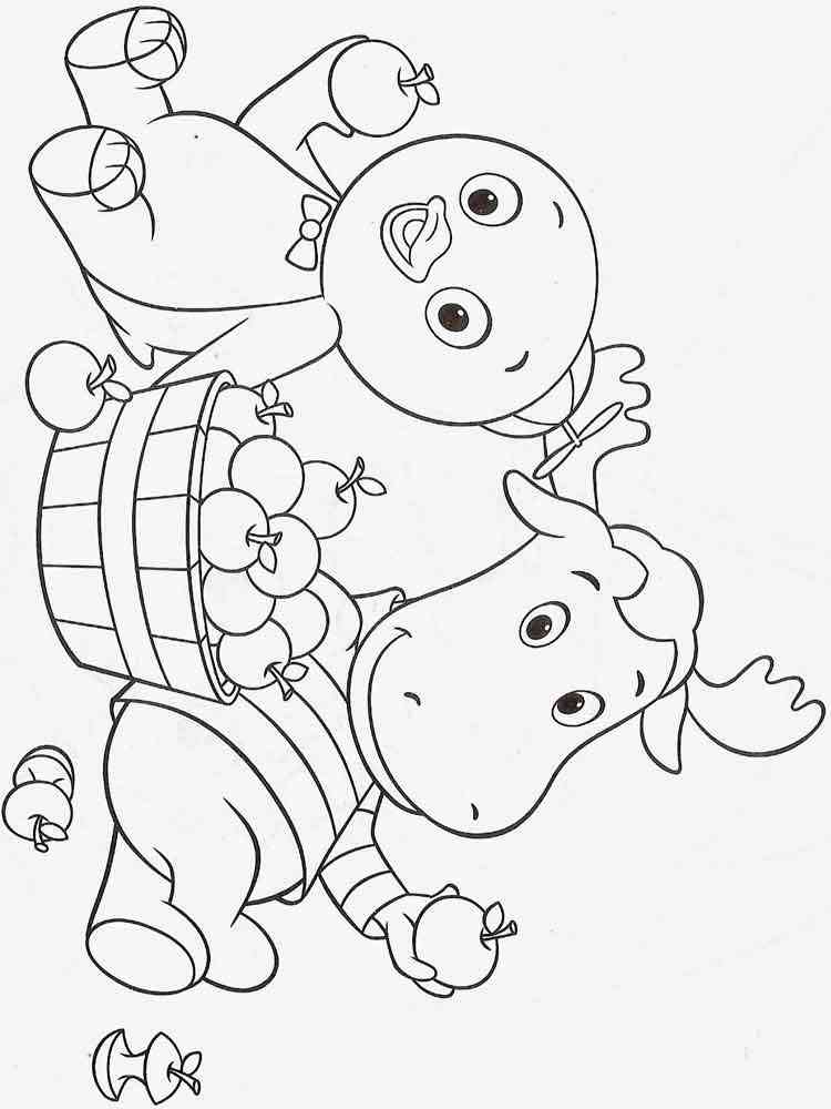 Tyrone and Pablo picked apples coloring page