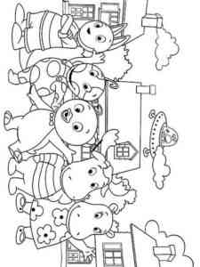 Funny Backyardigans characters coloring page