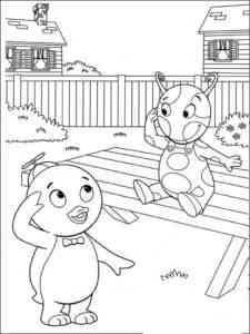 Pablo and Uniqua from Backyardigans coloring page