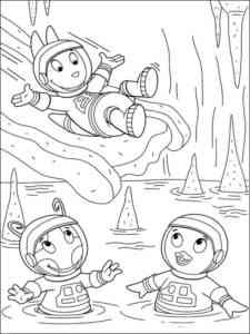 Astronauts Austin, Pablo and Uniqua coloring page