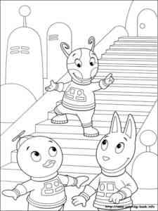 Austin, Pablo and Uniqua coloring page