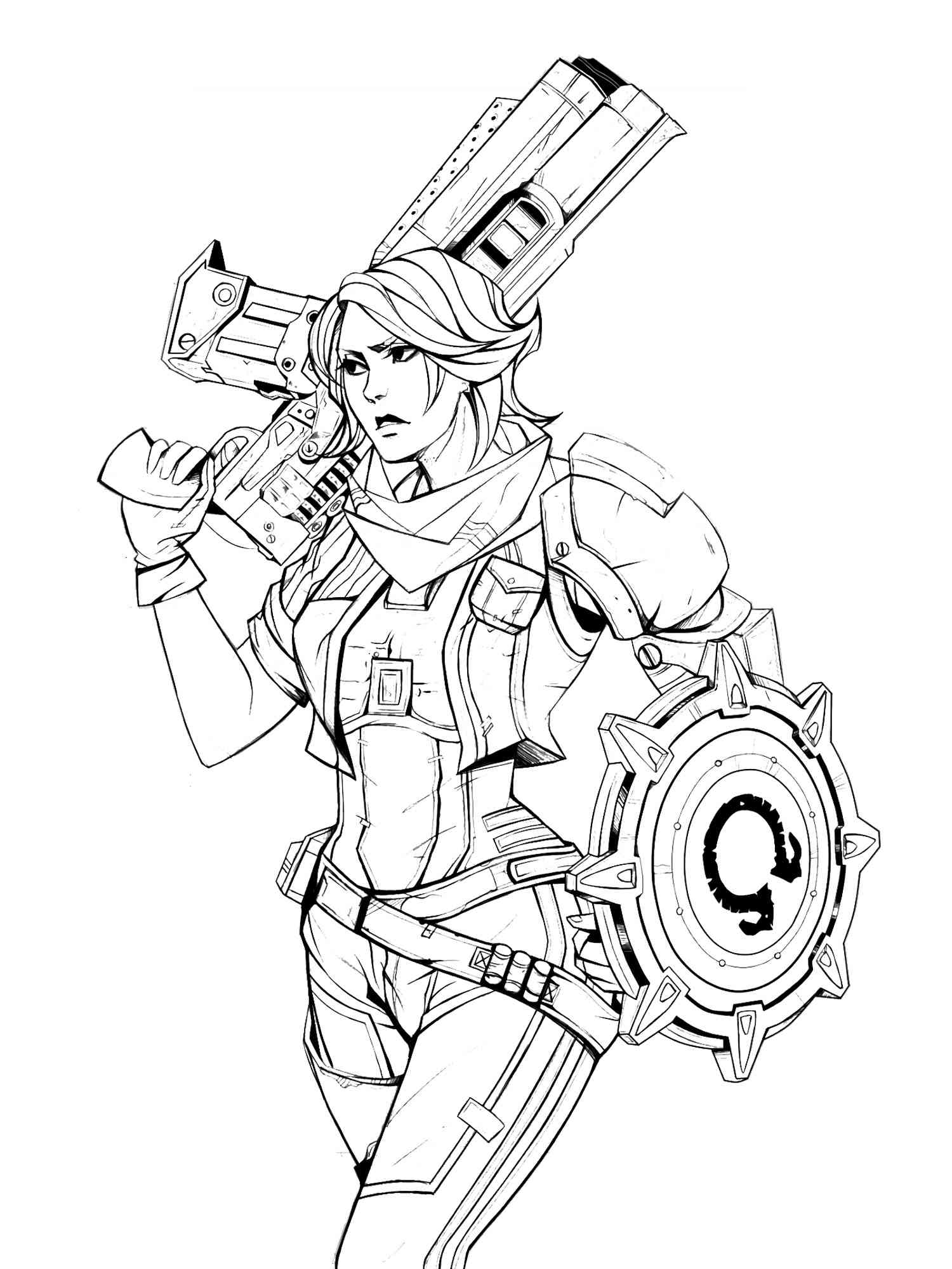 Athena from Borderlands coloring page