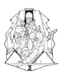 Characters Borderlands coloring page