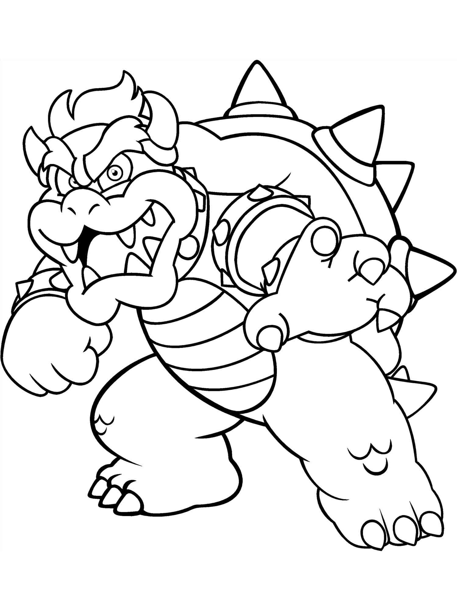Fierce Bowser coloring page
