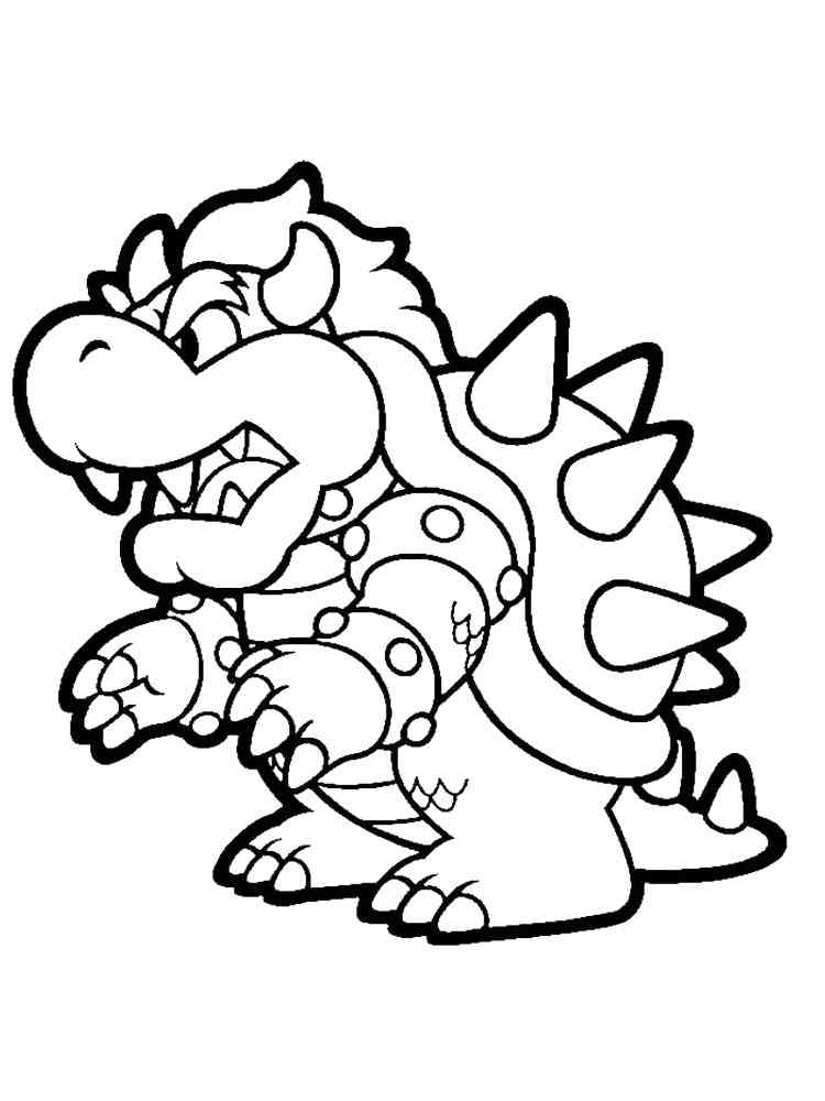 Easy Bowser coloring page
