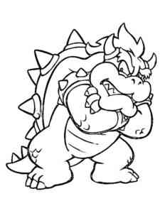 Simple Bowser coloring page