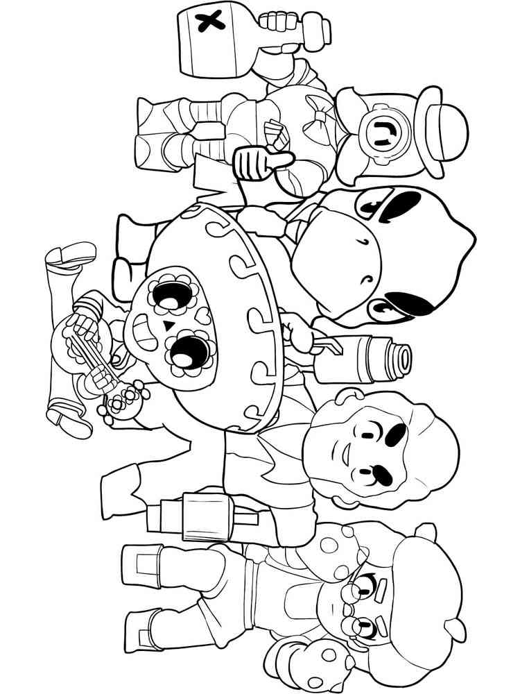 Brawl Stars Characters 2 coloring page