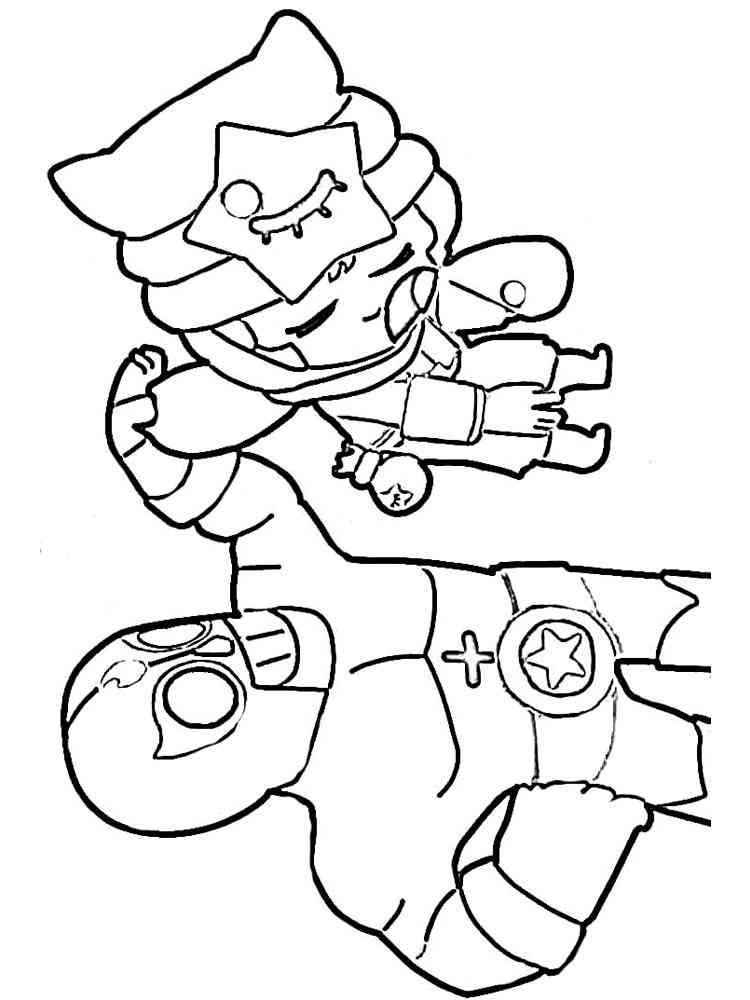 El Primo holds Sandy coloring page