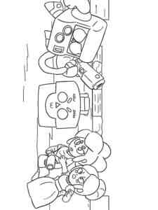 8-Bit vs. Piper and Shelly coloring page