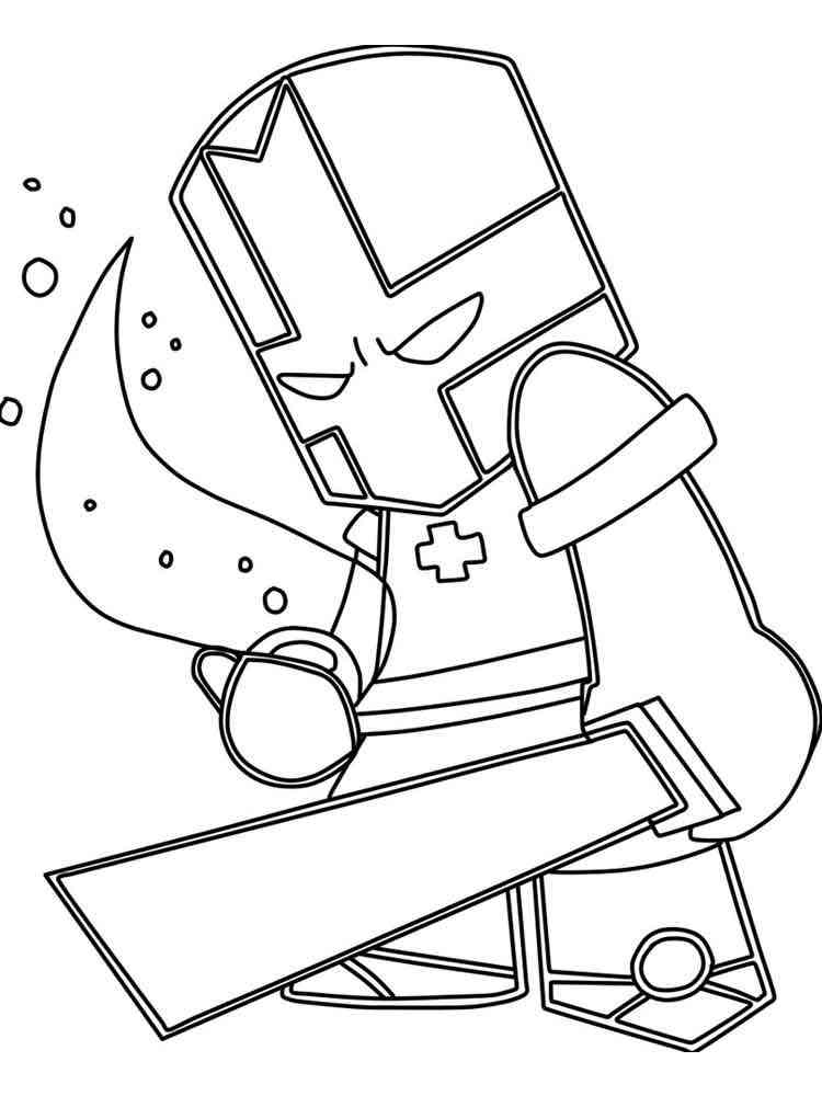 Gray Knight Castle Crashers coloring page