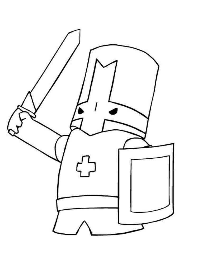 Blue Knight Castle Crashers coloring page