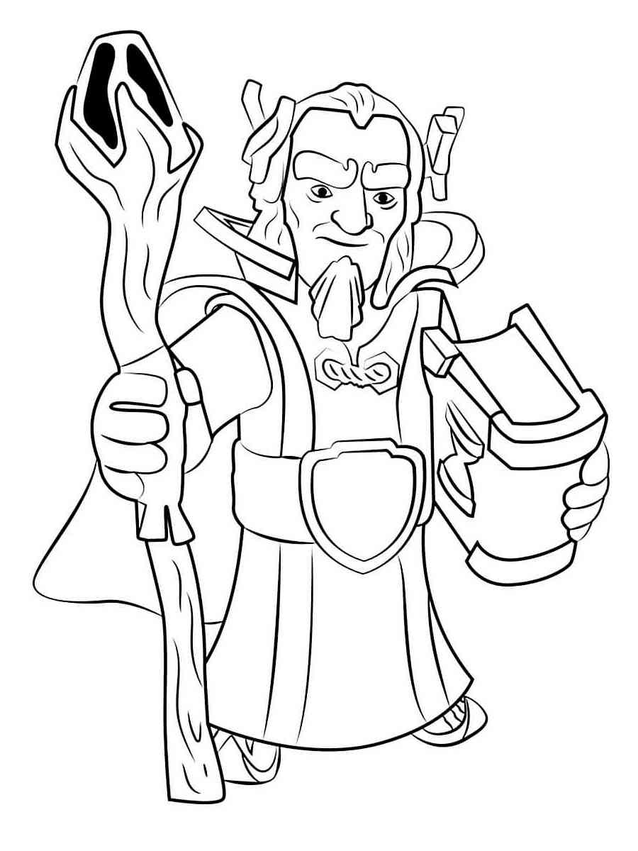 Grand Warden Clash Of Clans coloring page