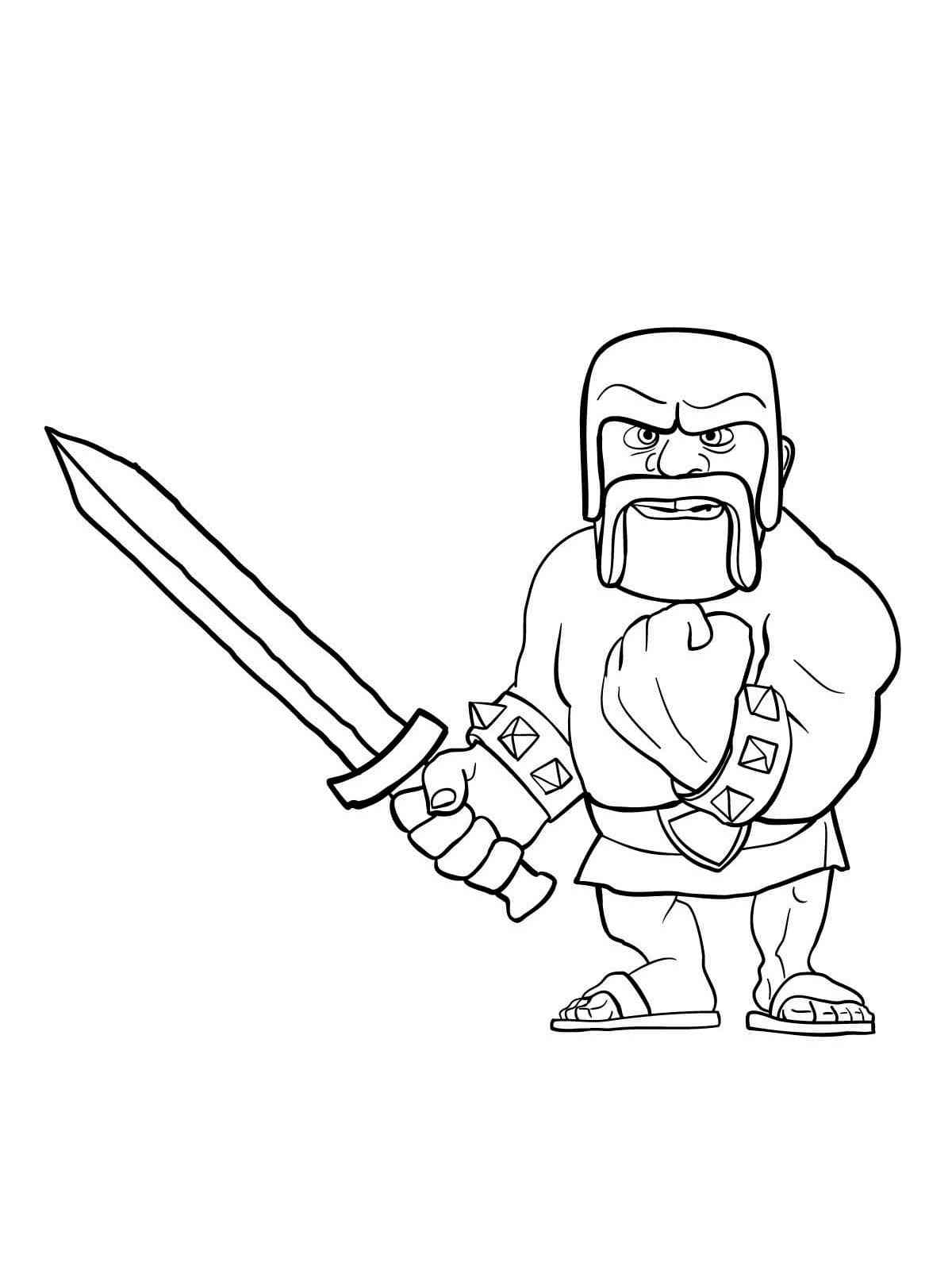 Barbarian Clash Of Clans coloring page
