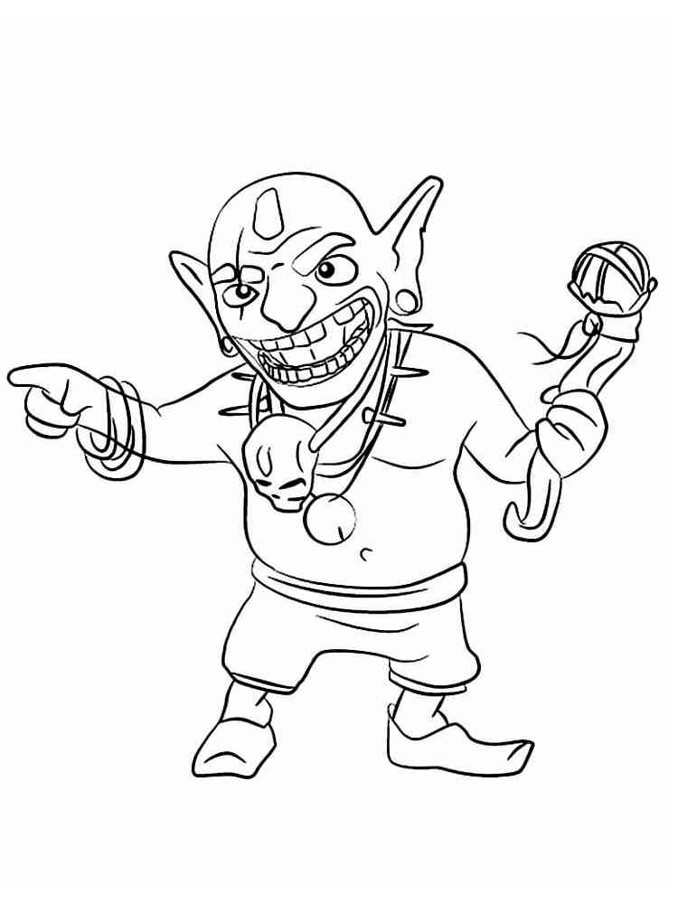 Goblin King Clash Of Clans coloring page