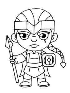 Champion with Spear Clash Of Clans coloring page