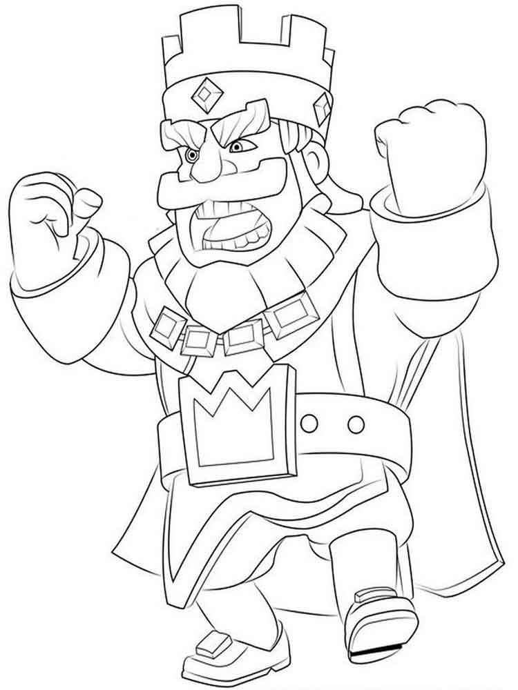 Angry King Clash Royale coloring page