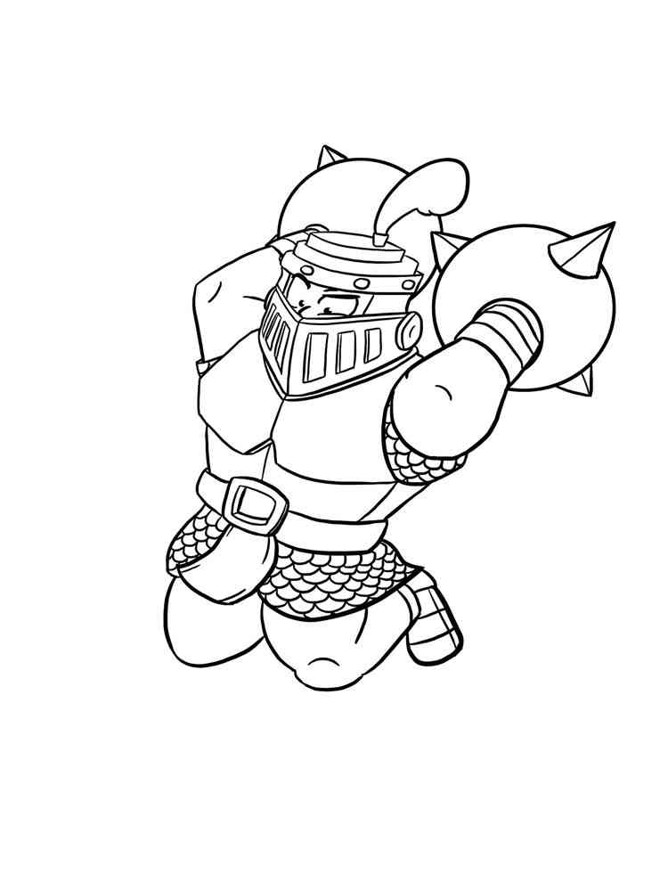 Mega Knight Clash Royale coloring page