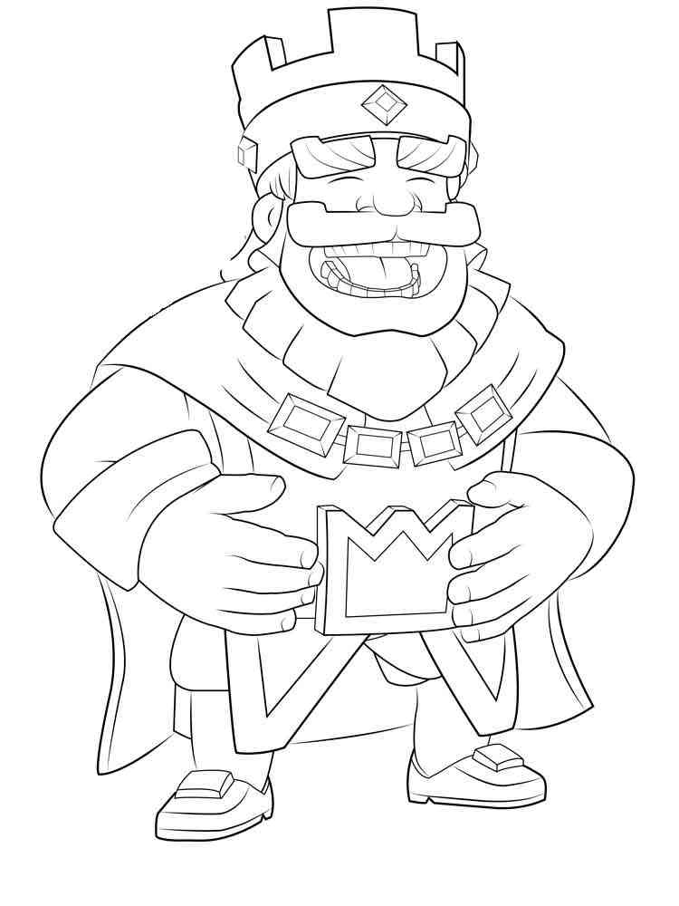 Laughs King Clash Royale coloring page