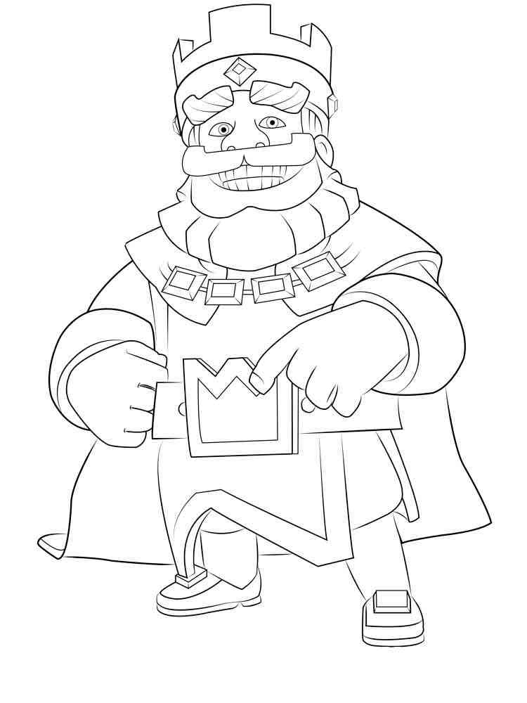 Happy King Clash Royale coloring page