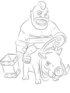 Hog Rider Clash Royale coloring page