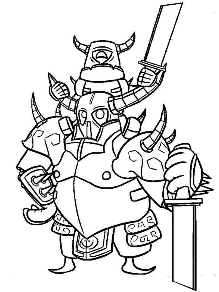 P.E.K.K.A and Mini P.E.K.K.A Clash Royale coloring page
