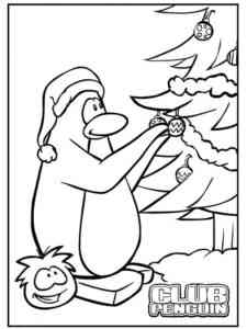 Bambadee is decorating a Christmas tree coloring page