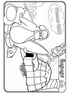 Rookie and Jet Pack Surfer Club Penguin coloring page