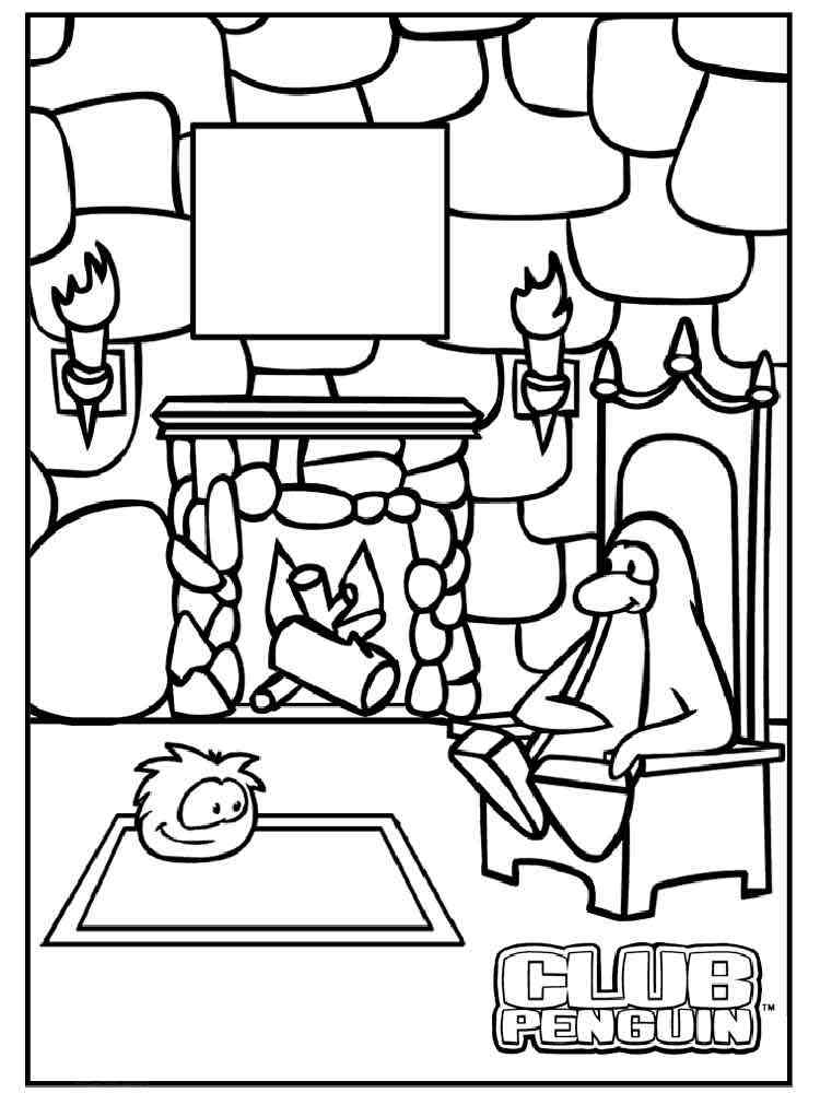 Penguin and Chill Club Penguin coloring page