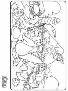 Penguins on the beach Club Penguin coloring page