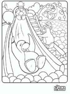 Penguins in the playroom Club Penguin coloring page