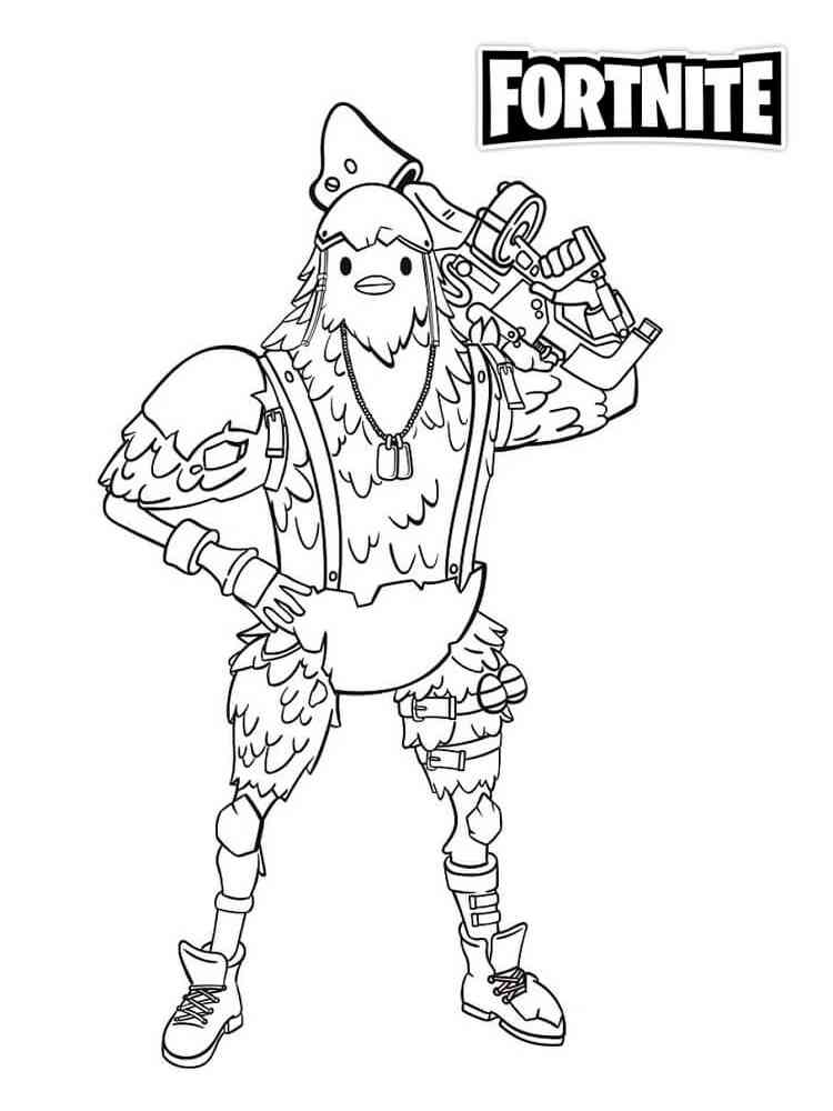Cluck Fortnite 2 coloring page