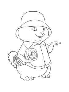 Theodore in panama hat coloring page