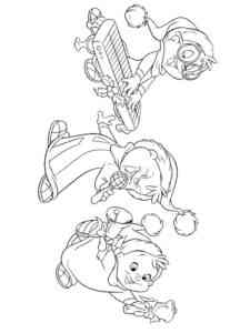 Alvin and the Chipmunks Christmas coloring page
