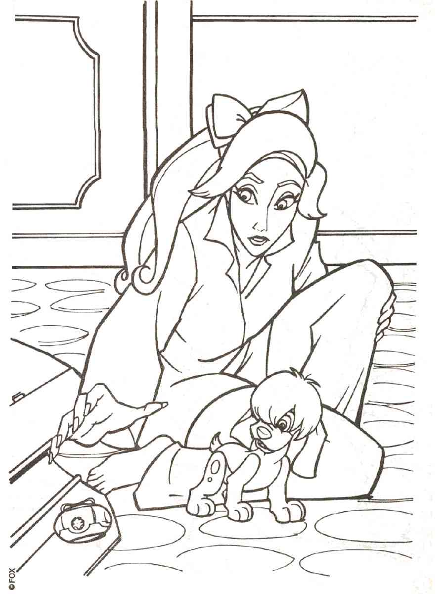 Anastasia and Pooka coloring page