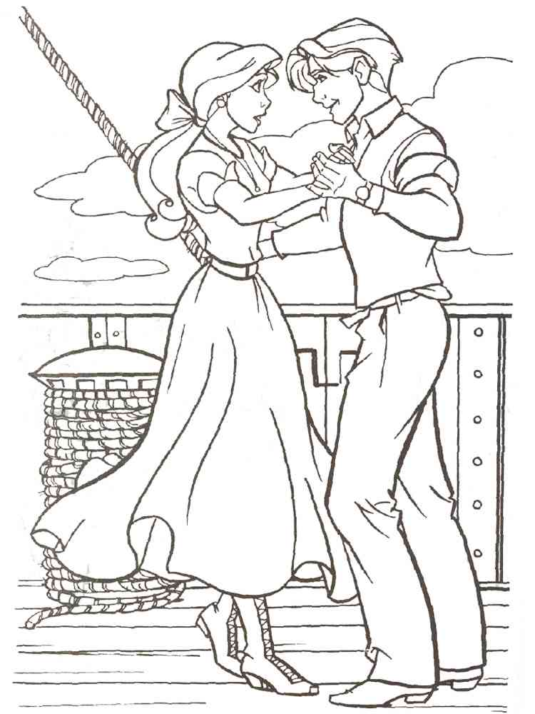 Dmitry dances with Anastasia coloring page