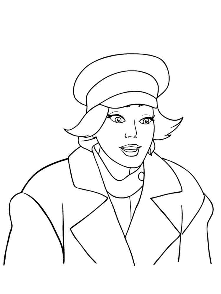 Anastasia in the cap coloring page