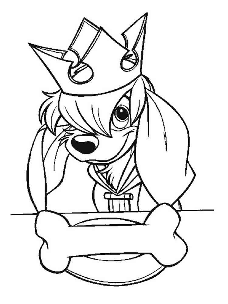 Pooka with crown coloring page