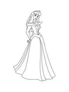 Aurora holding her hands behind her back coloring page